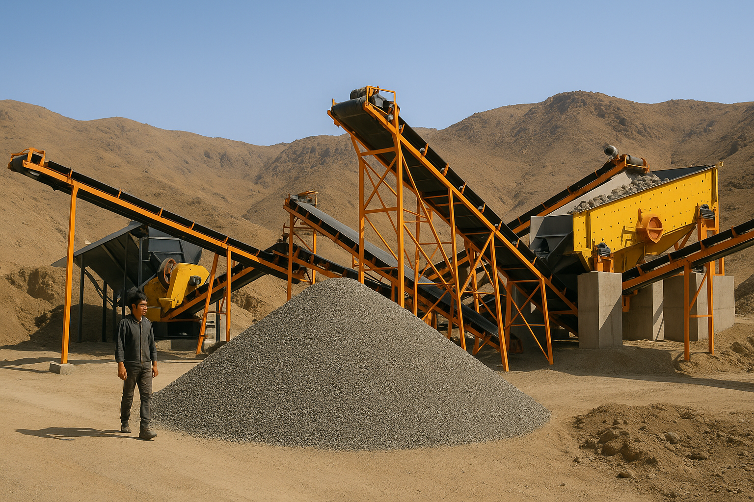 konstruksi pemecah batu stone crusher plant